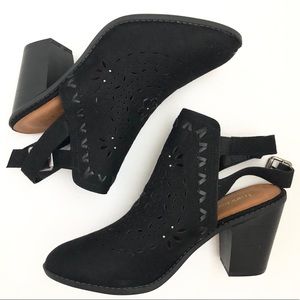 Western Cutout Black Booties Sz 10